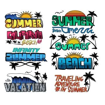 Typography summer edition decoration vector illustration Stock-Illustration