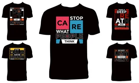 Typography T Shirt Design Bundle Stock Illustration