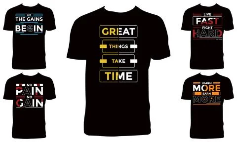 Typography T Shirt Design Bundle Illustrazione stock