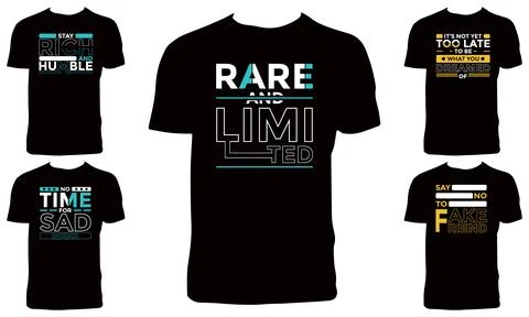 Typography T Shirt Design Bundle Stock Illustration