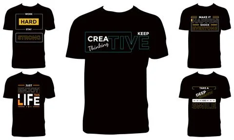 Typography T Shirt Design Bundle Stock Illustration