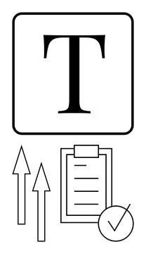 Typography, task management, workflow improvement, productivity, organization Illustrazione stock