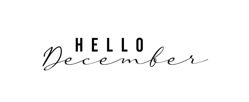 Typography text Hello December isolated on white background. Stock Illustration