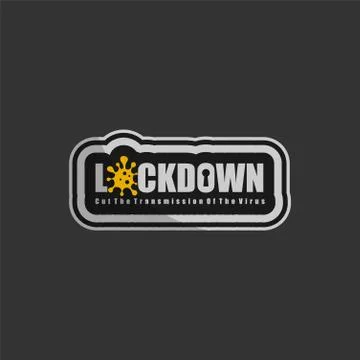 Typography text for Lockdown from Covid-19 Stock Illustration