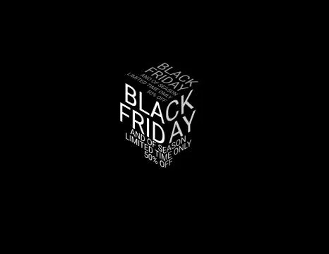 Typography on the topic. Black Friday and of season limited time only 50. Stock Illustration
