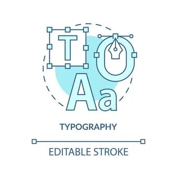 Typography turquoise concept icon Stock Illustration