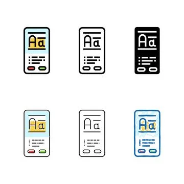 Typography ux clean ui design color icon vector Stock Illustration