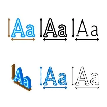 Typography ux ui design color icon vector variations Illustrazione stock