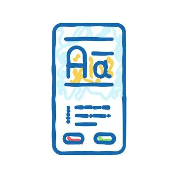 Typography ux ui design icon doodle illustration Illustrazione stock