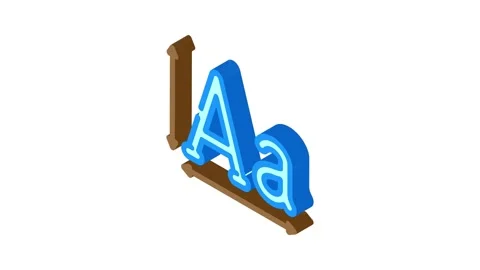 Typography ux ui design isometric icon animation Stock Footage 327287789
