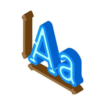 Typography ux ui design isometric icon vector illustration 스톡 일러스트