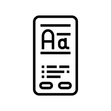 Typography ux ui design line icon vector illustration Illustrazione stock