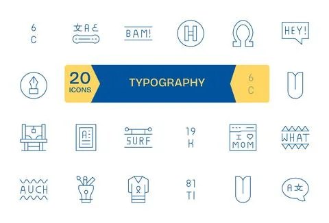 Typography Vector Graphics featuring 24 Thin Line Pixel Aligned Retina Read.. Illustration