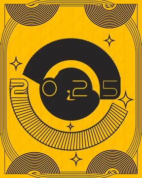 Typography Wall Poster Optical Motion Yellow Art Stock Illustration