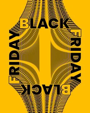 Typography Wall Poster Optical Motion Yellow Art Иллюстрация