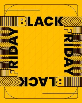 Typography Wall Poster Optical Motion Yellow Art Stock Illustration