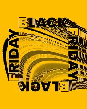 Typography Wall Poster Yellow Background Optical Motion Art Print イラスト素材