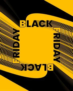 Typography Wall Poster Yellow Background Optical Motion Illustrazione stock