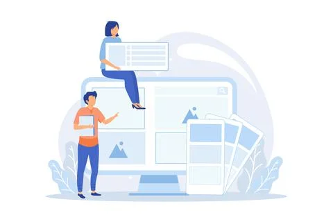 Typography Web design company, page headline, text size, body copy, read on.. Stock Illustration