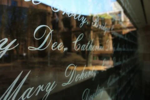 Typography on a window pane Stock Photos