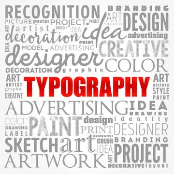 TYPOGRAPHY word cloud collage, creative concept background Stock Illustration