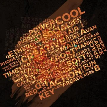 Typography word cloud collage. Creative concept wordcloud for web or print. Foto stock