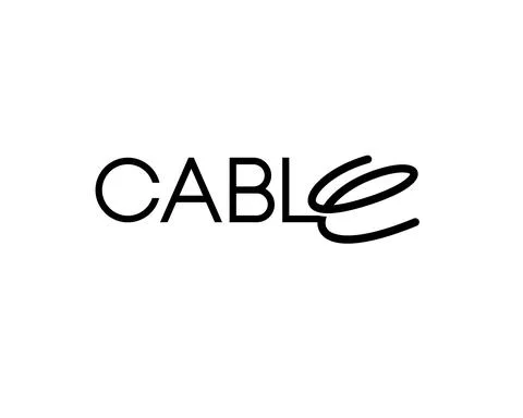 Typography wordmark of Cable Logo with stylistic letter E as a Wire Stock Illustration