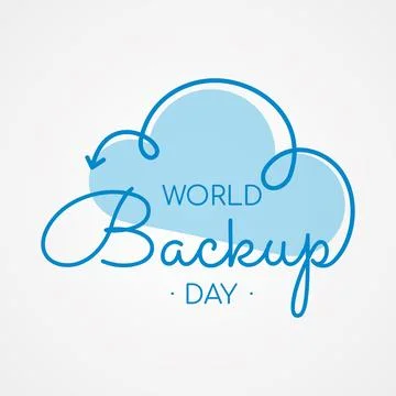 Typography for World Backup Day cloud arrow Stock Illustration