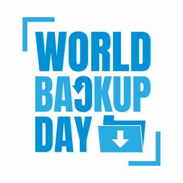 Typography for World Backup Day folder arrow Stock Illustration