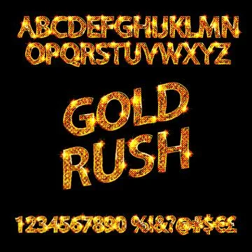 Typography yellow gold bold mockup. Stock Illustration