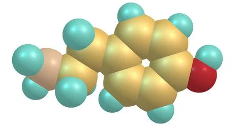 Tyramine molecular structure isolated on white Stock Illustration