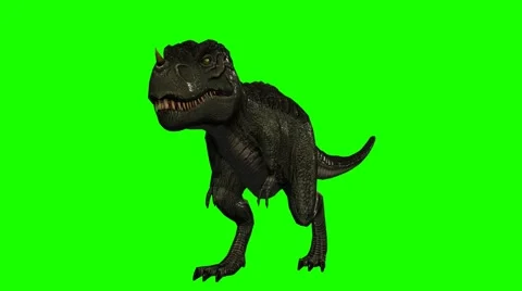 Tyrannosaurus Rex Dinosaur walks - Loopable green screen - 4k Stock Footage