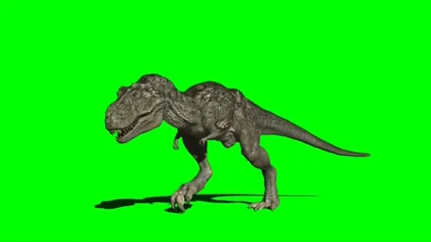 Tyrannosaurus rex Running on Green Scree... | Stock Video | Pond5