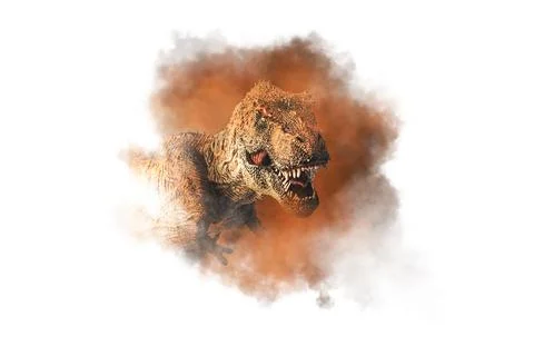 Tyrannosaurus T-rex ,dinosaur on smoke background Stock Illustration