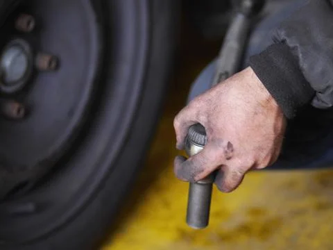 Tyre change winter Stock Photos