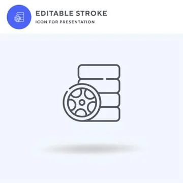 Tyre icon vector, filled flat sign, solid pictogram isolated on white, logo i Stock Illustration