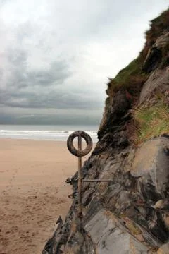 Tyre on a pole Stock Photos