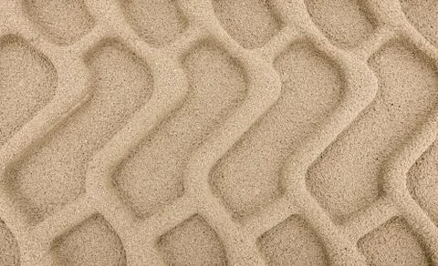 Tyre tracks in sand Stock Photos