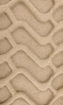 Tyre tracks in sand Stock Photos