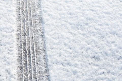 Tyre tread in the snow Stock Photos