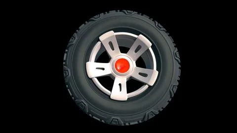 Tyre wheels 3D render Stock Illustration