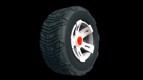 Tyre wheels 3D render Stock Illustration