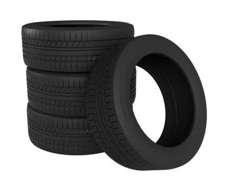 Tyres isolated on white background Stock Illustration