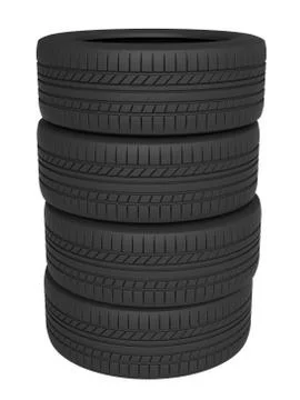 Tyres isolated on white background Stock Illustration