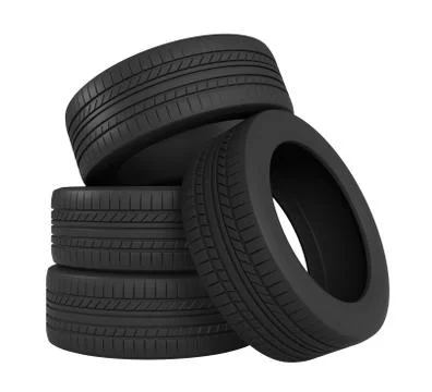 Tyres  isolated on white background Stock Illustration