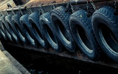 Tyres in a row Stock Photos