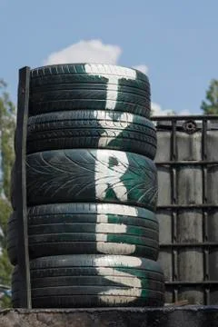 Tyres stack Stock Photos