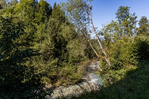 Tyrolean Gorge and Lichtensteinklamm Waterfall in the Austrian Alps Stock Photos