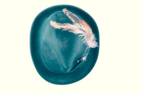 Tyrolean hat isolated on white background. Vintage toning Stock Photos