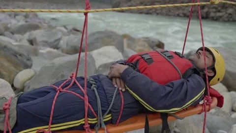 Tyrolean traverse Stock Footage 133165904